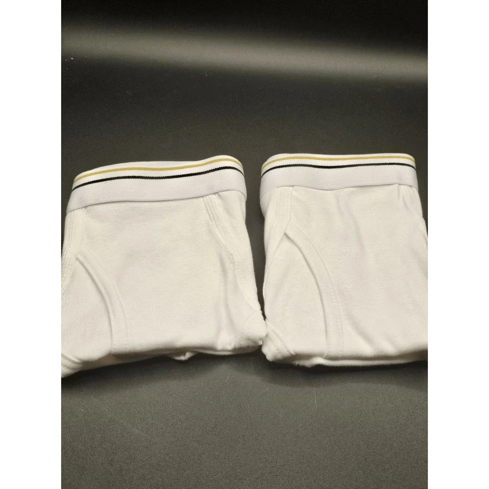 Medium New 2  Vintage STAFFORD Made In USA All Cotton Men White Briefs MM
